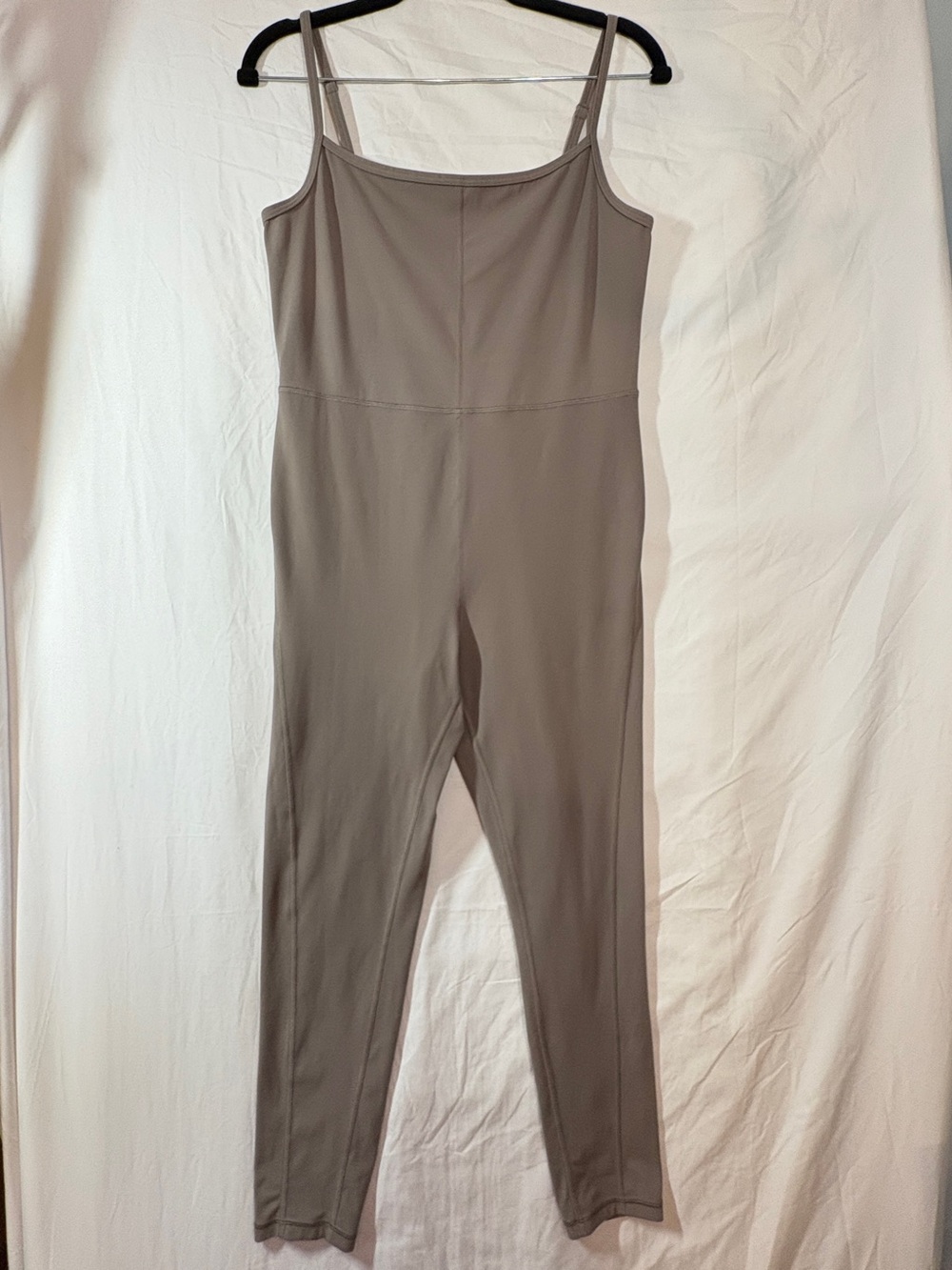 Aritzia Wilfred free Divinity Jumpsuit taupe sleeveless slim